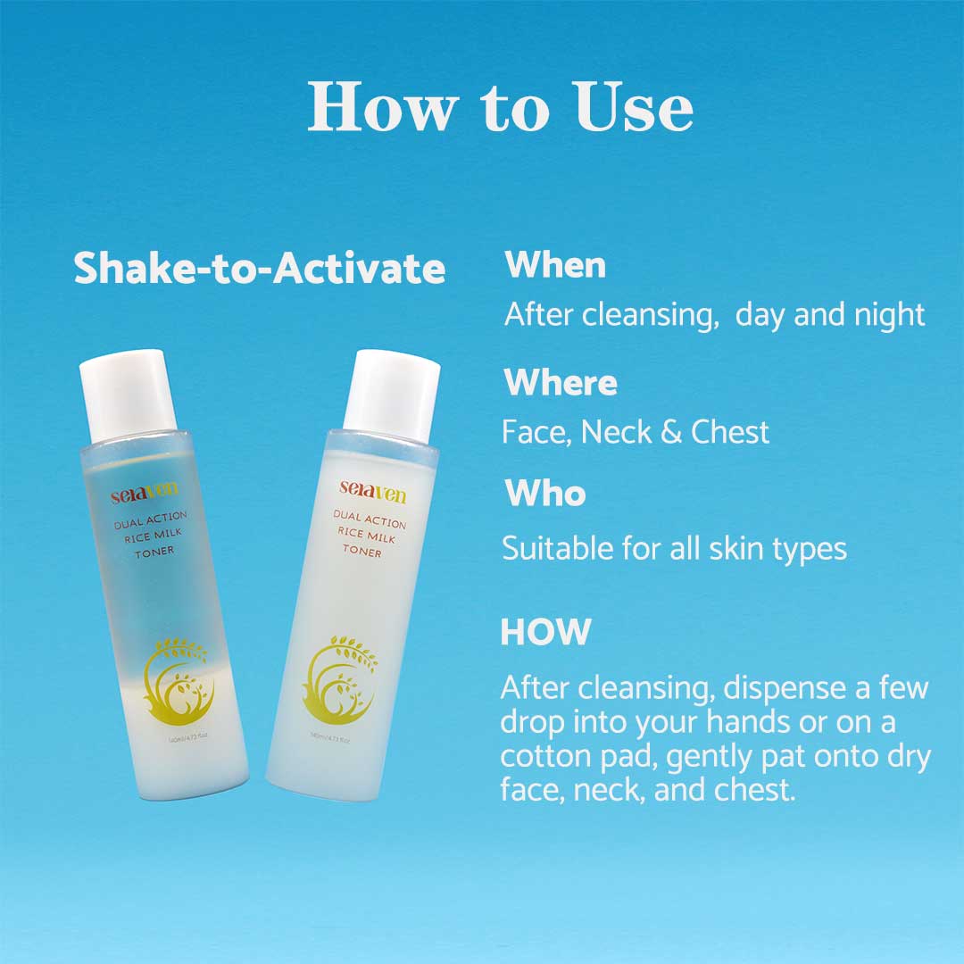 Seraven Dual Action Rice Milk Toner 4.73 fl.oz / 140ml