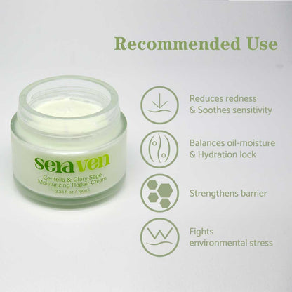 Seraven Centella & Clary Sage Moisturizing Repair Cream 3.38 fl.oz / 100ml
