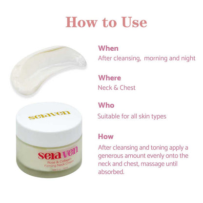 Seraven Rose Collagen Firming Neck Cream 1.69 fl.oz/ 50ml